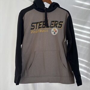 Pittsburgh Steelers NFL Football Hoodie Pullover Gray Black See Measurements Men